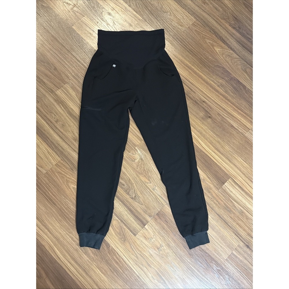 FIGS Maternity 2XS XXS Black Jogger Technical Scrubs Pants EUC